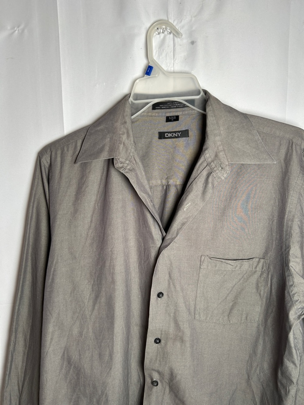 DKNY Men's Light Gray Lightweight Shirt Jacket